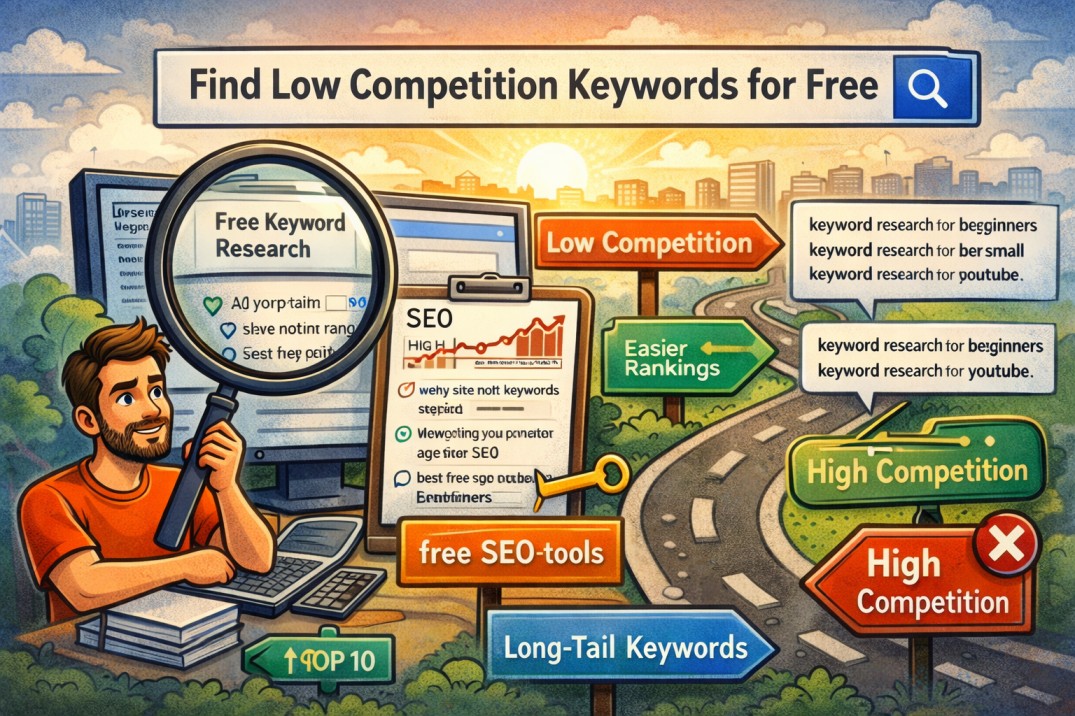 How to Find Low Competition Keywords for Free (Beginner-Friendly Strategy 2026)